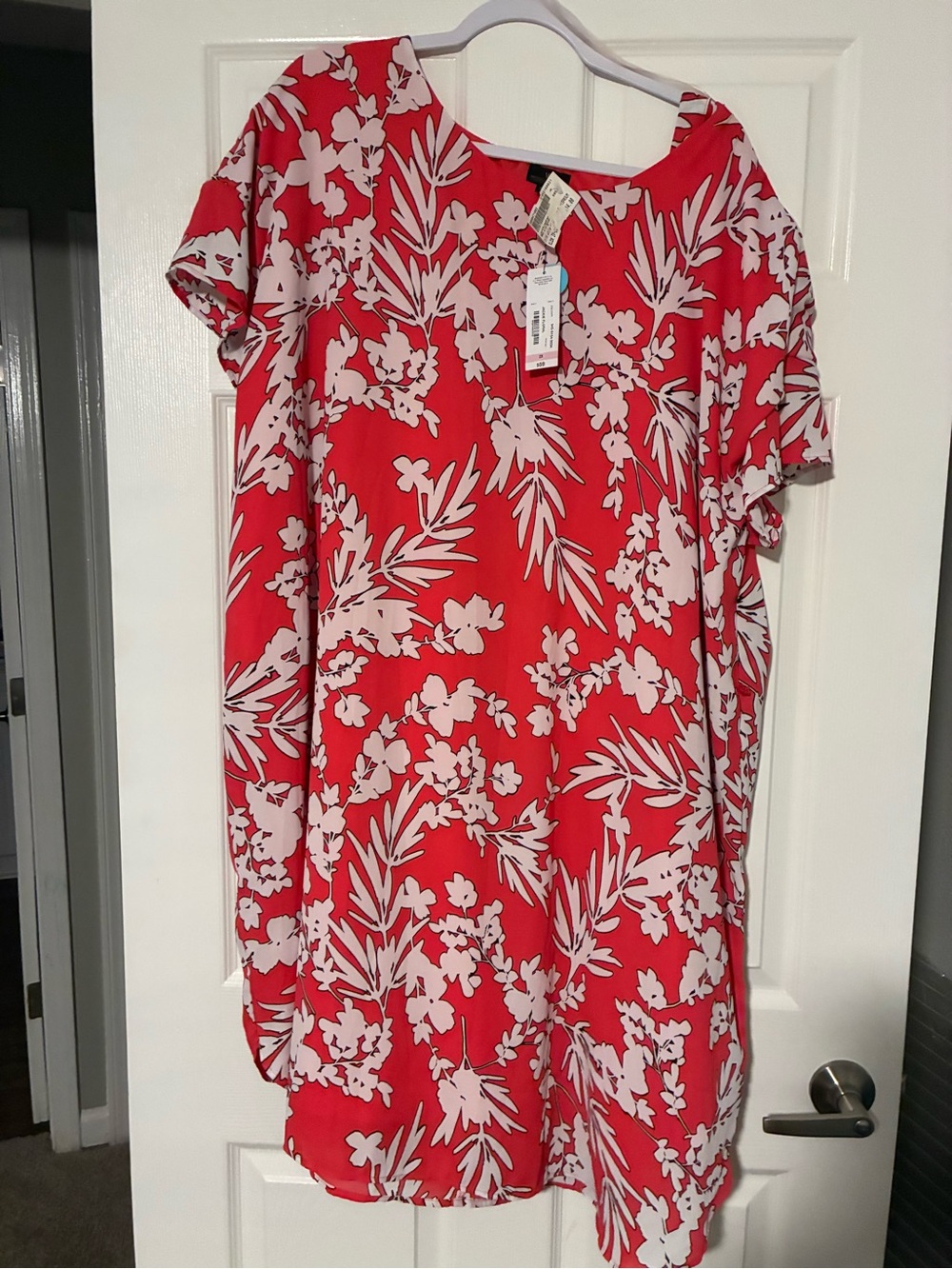 Worthington Red Floral Print Midi Dress